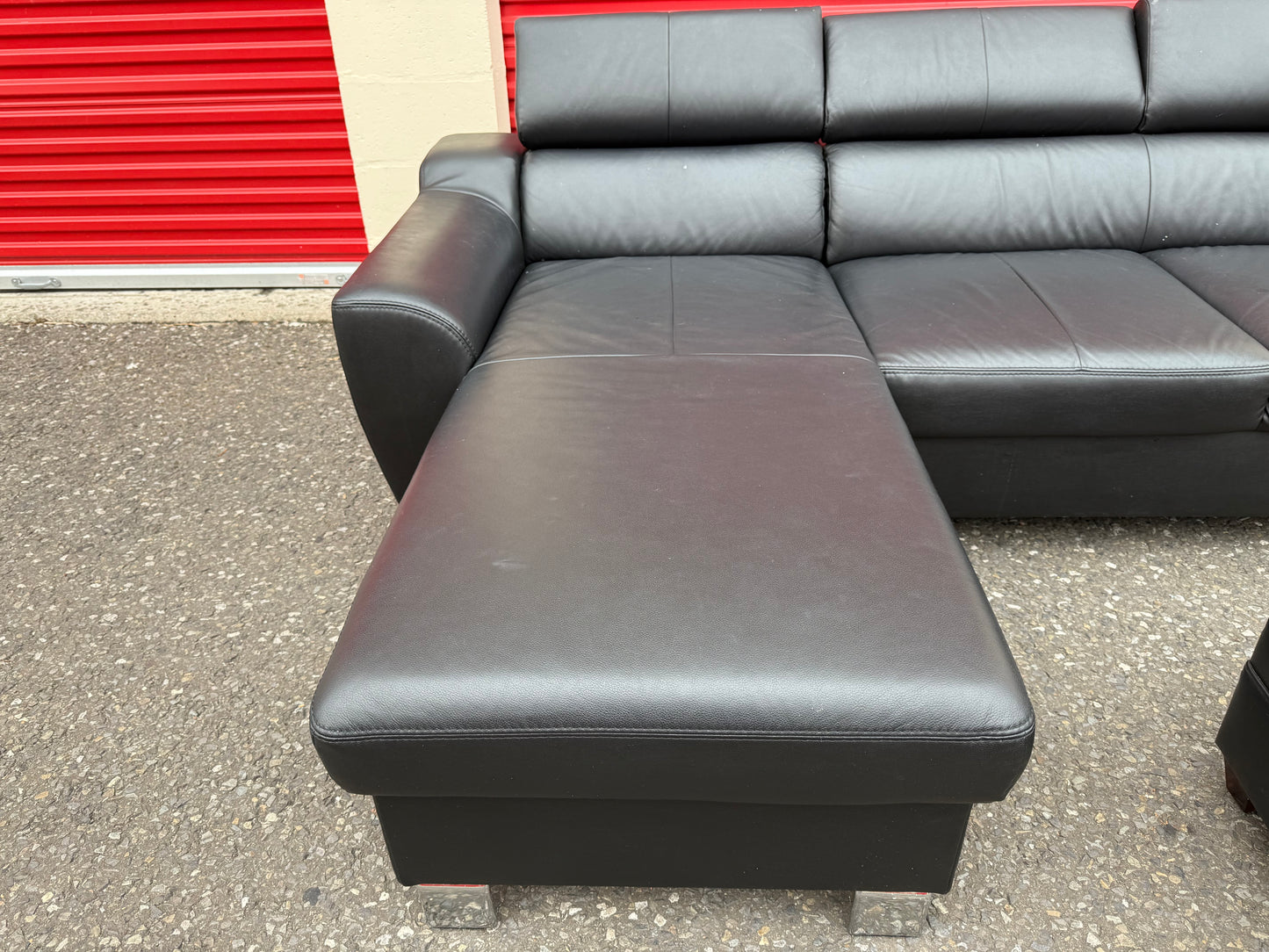 Black Leather Corner Sofa