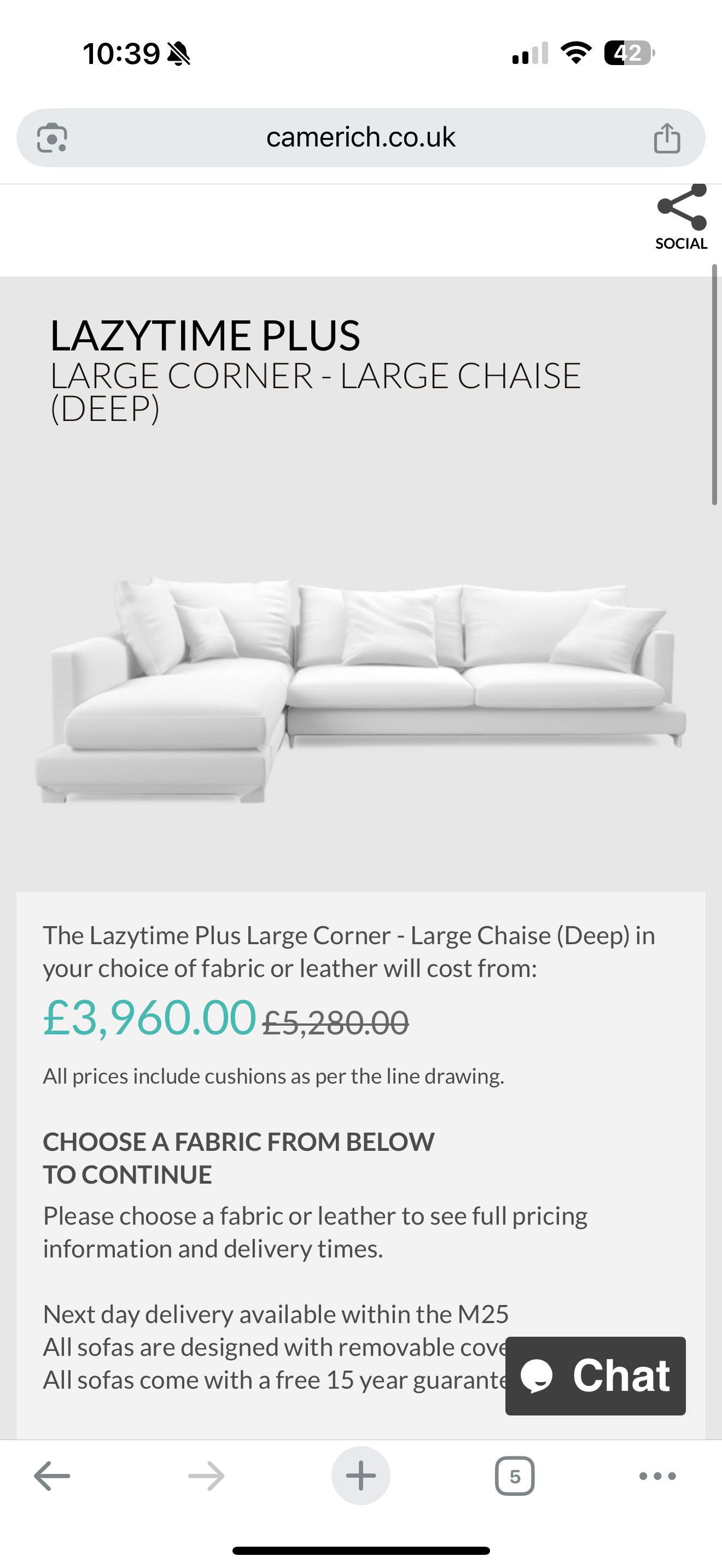 Camerich ‘Lazytime’ Corner Sofa