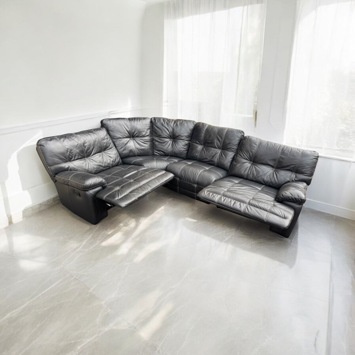 DFS Leather Recliner Sofa