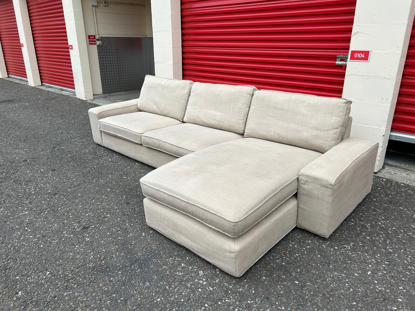 Beige Ikea Kivik L Shape Sofa
