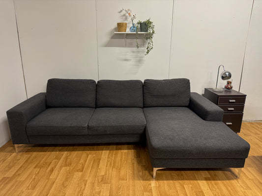 Modern Dark Grey L Shape Sofa