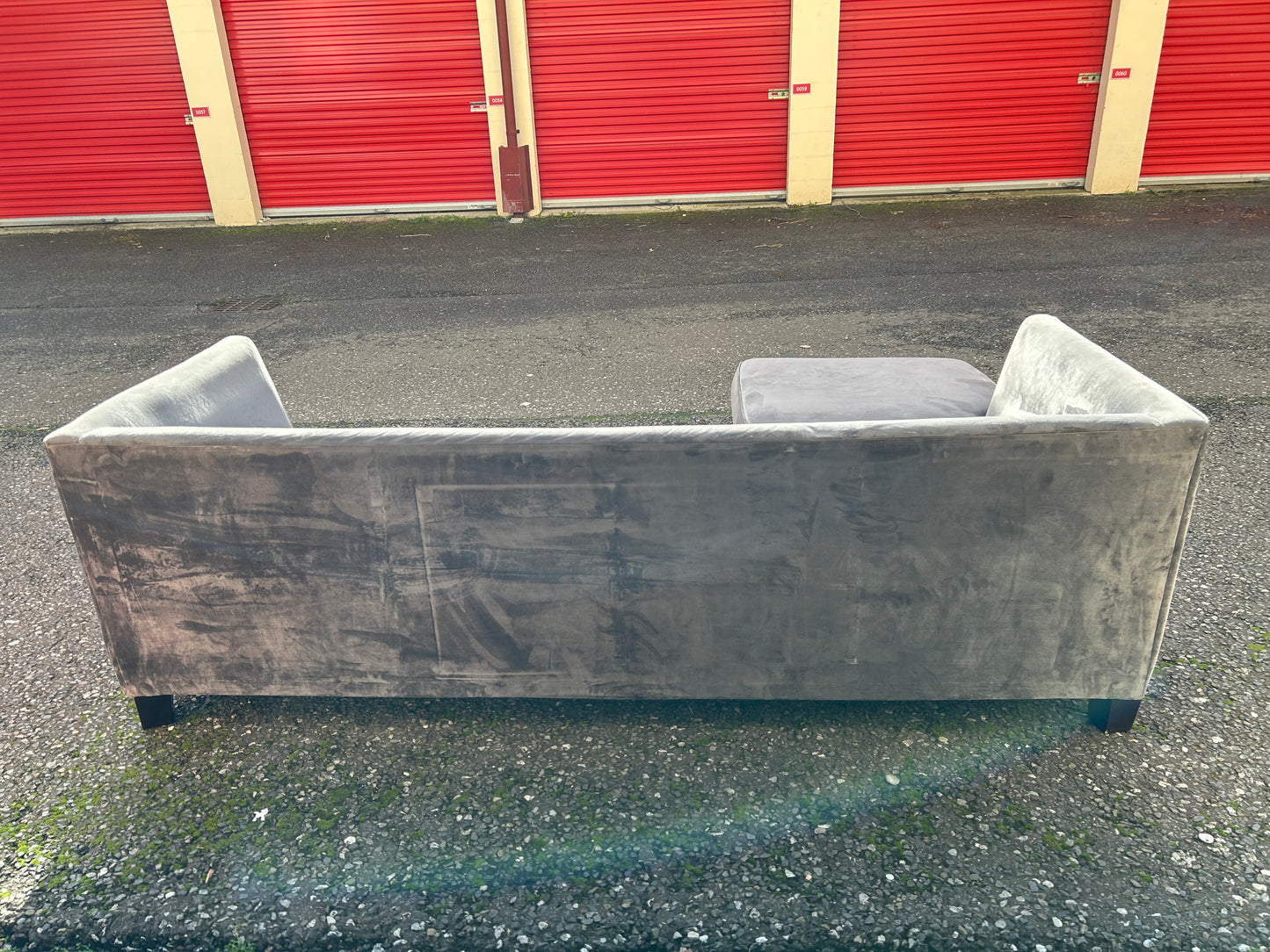 John Lewis Grey Velvet Corner Sofa