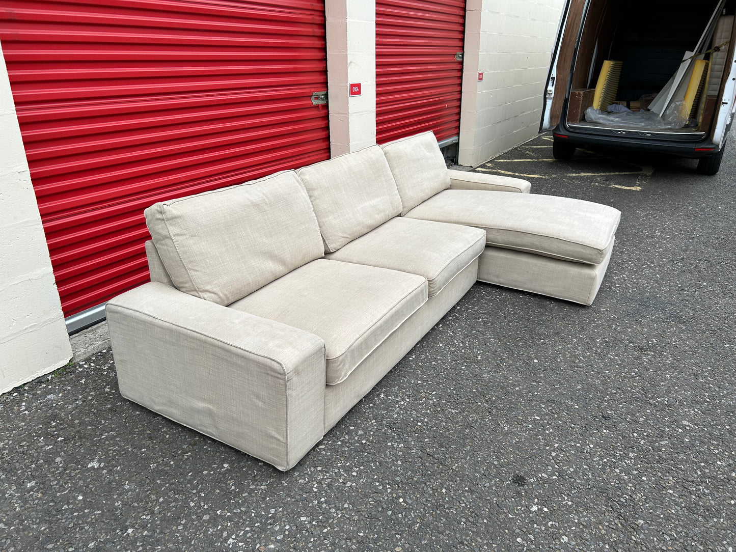 Beige Ikea Kivik L Shape Sofa
