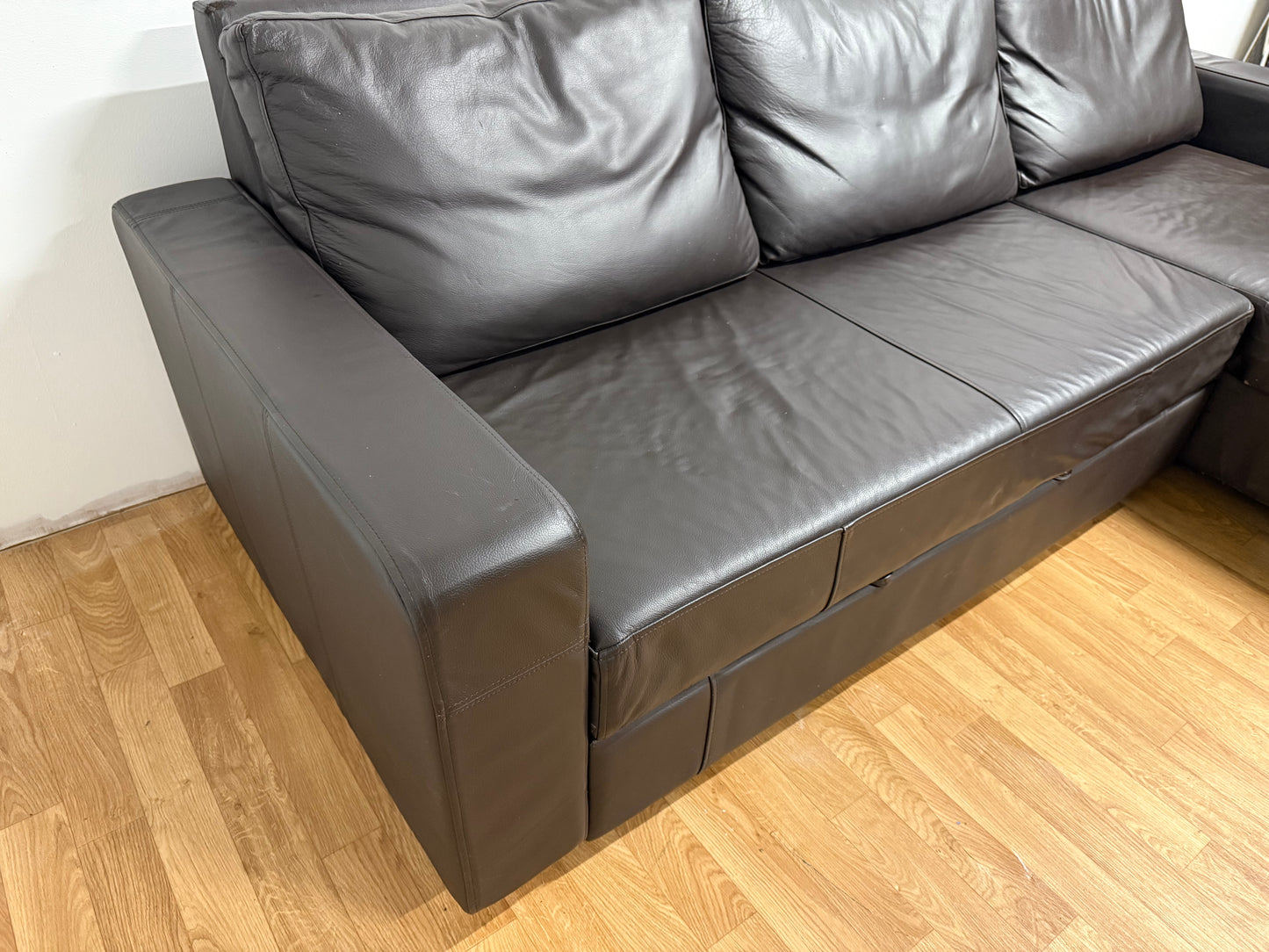 Brown Leather Corner Sofa Bed