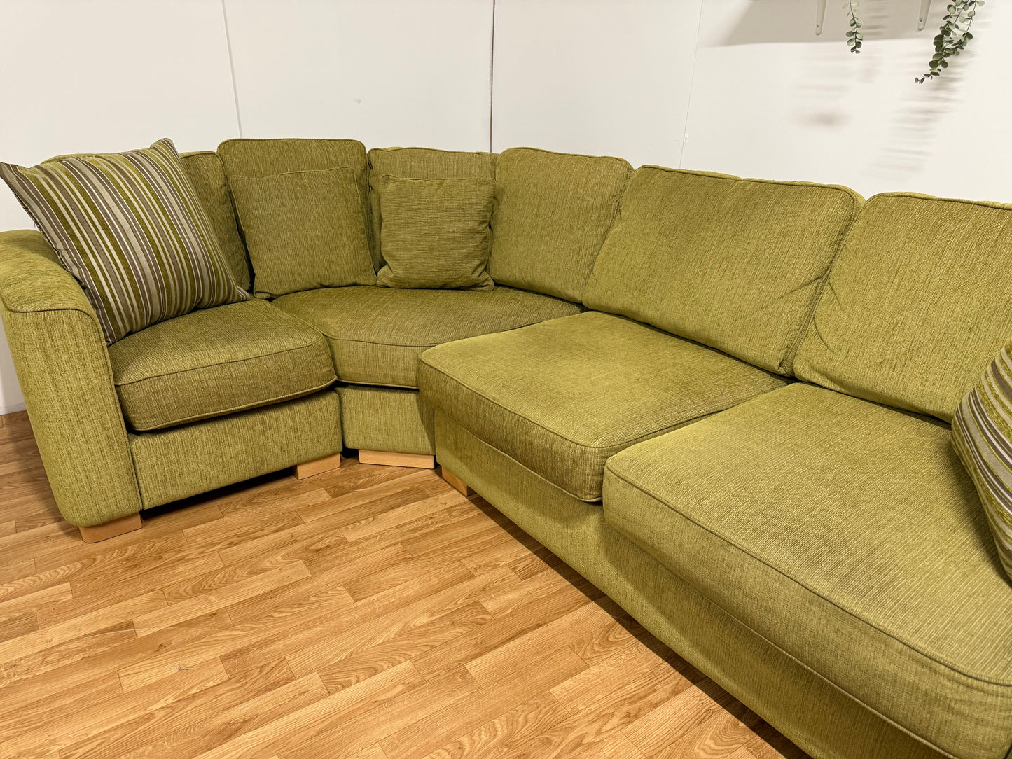 Furniture Village Olive Green Corner Sofa