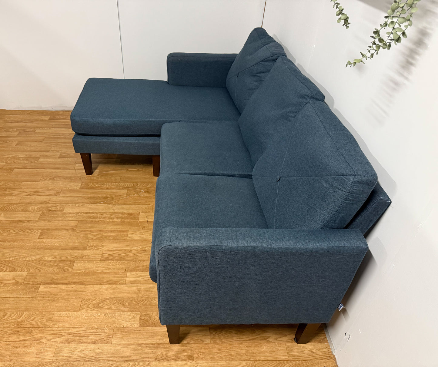 Compact Blue L Shape Sofa