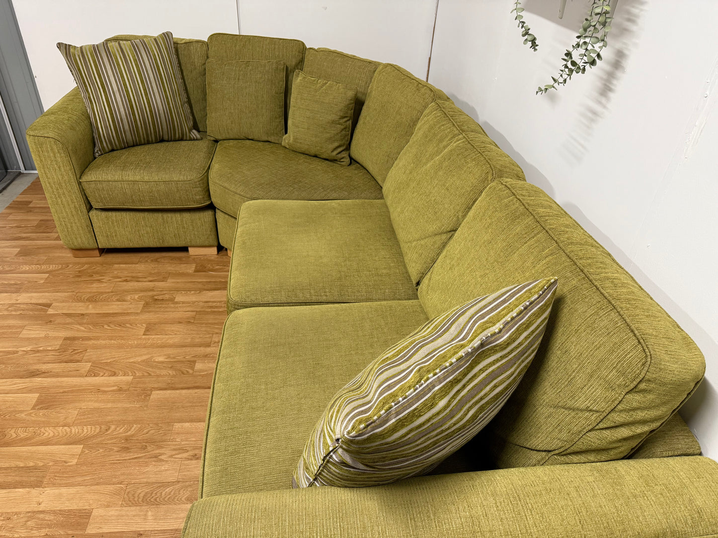 Furniture Village Olive Green Corner Sofa
