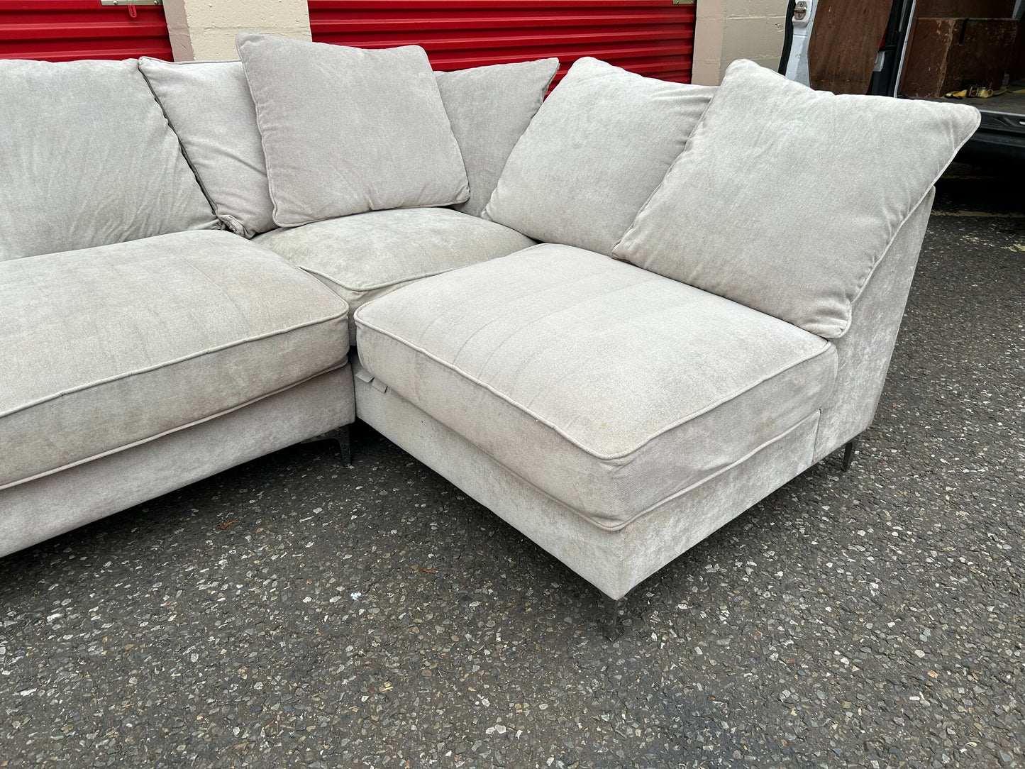 Plush Cream Corner Sofa