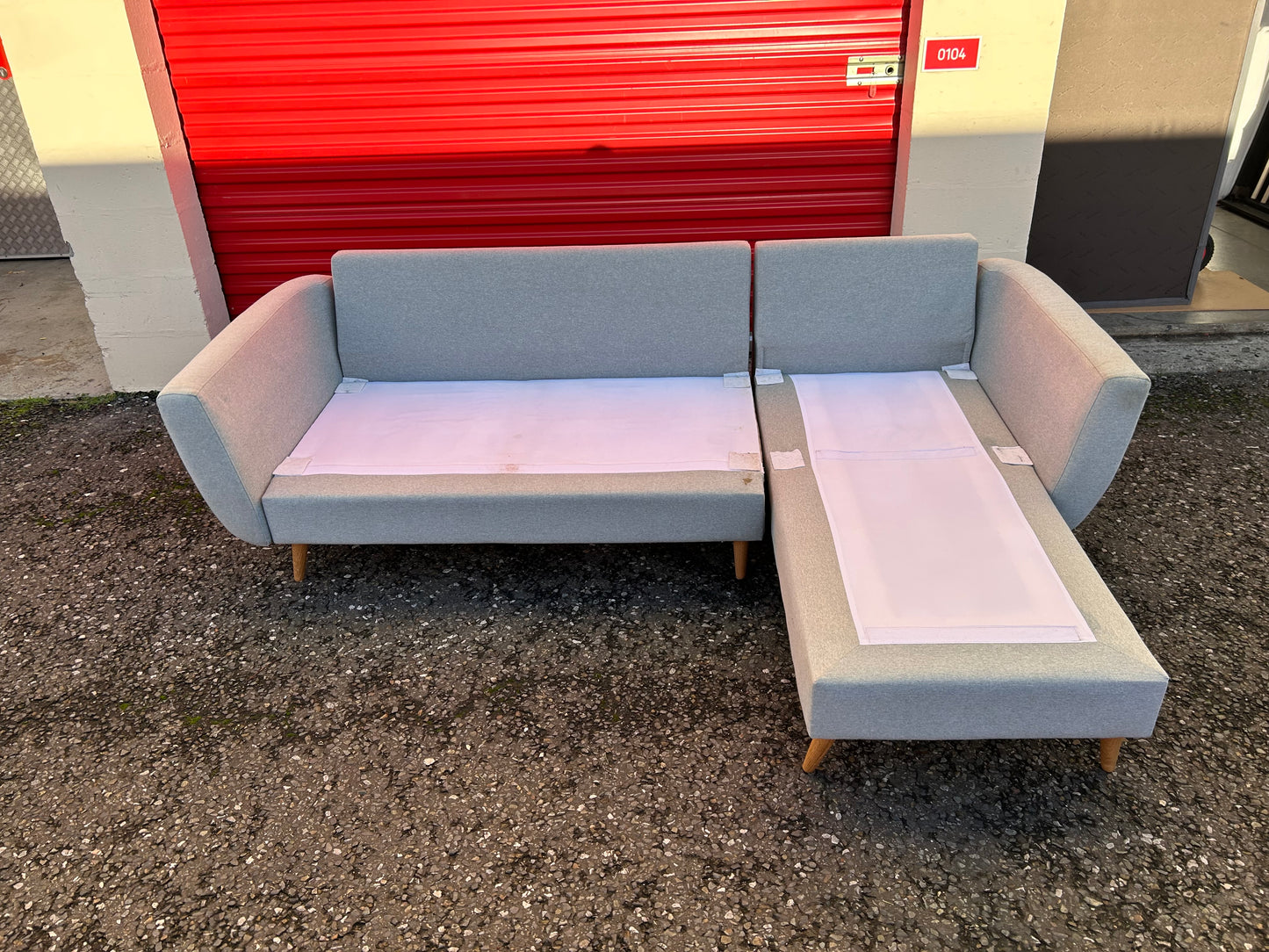 Light Blue L Shape Sofa