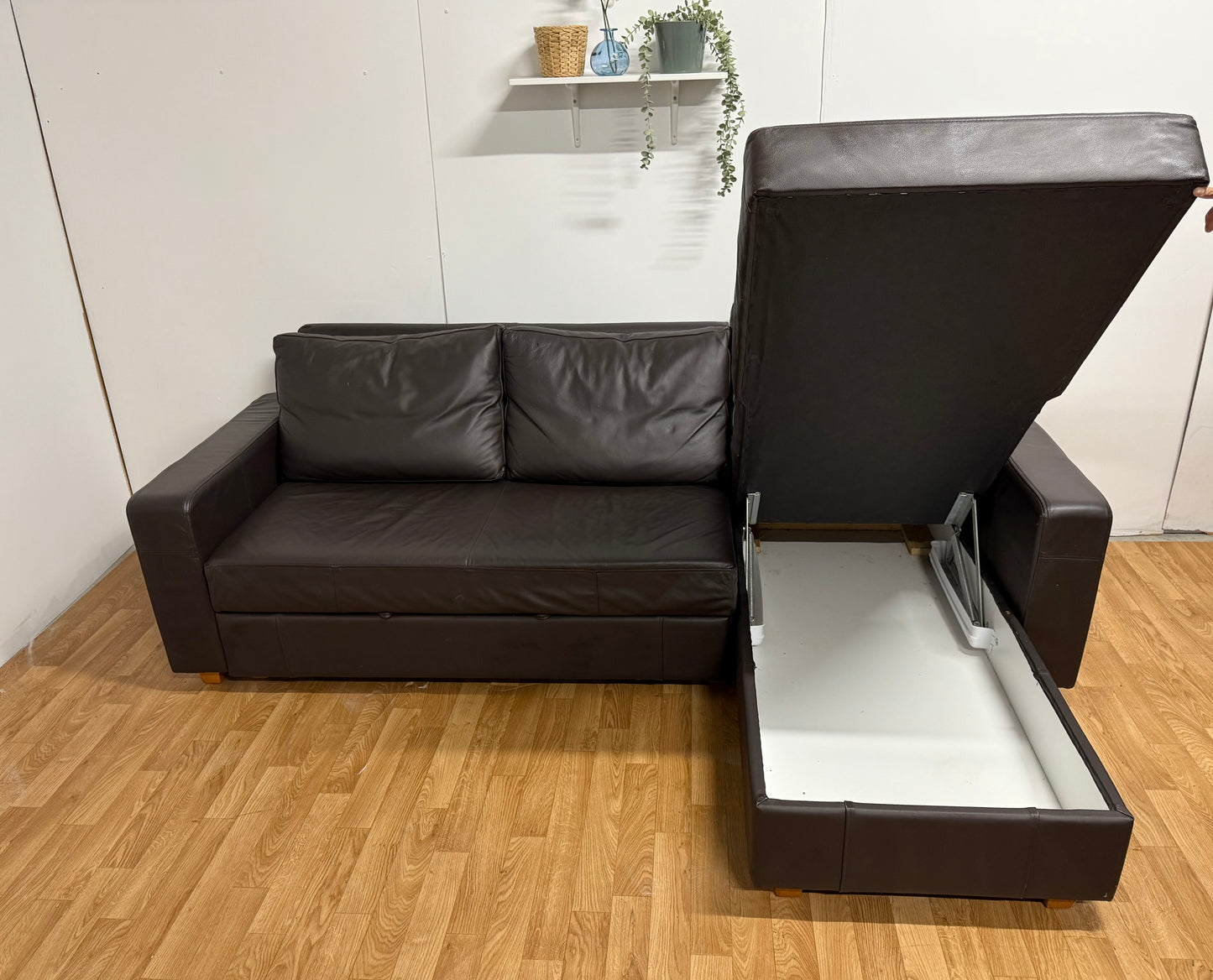 Brown Leather Corner Sofa Bed