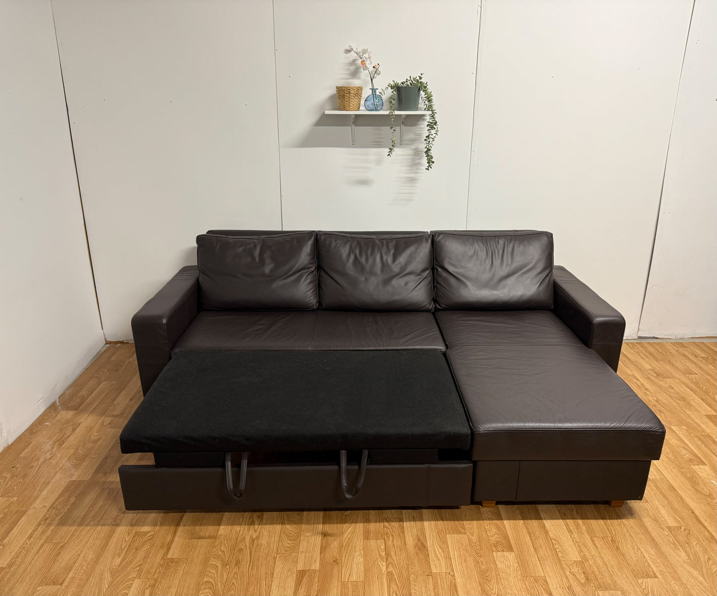 Brown Leather Corner Sofa Bed