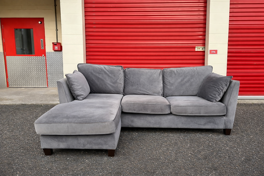 John Lewis Grey Velvet Corner Sofa