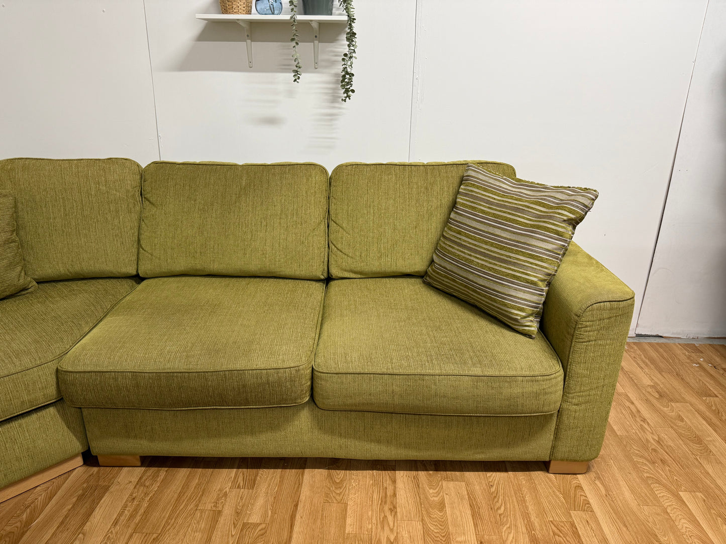 Furniture Village Olive Green Corner Sofa