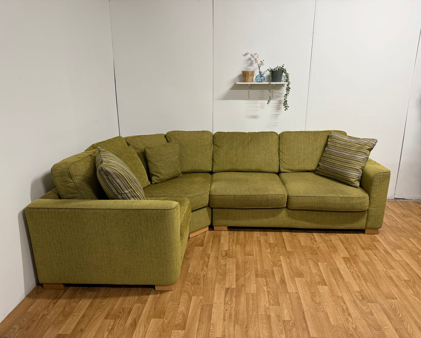 Furniture Village Olive Green Corner Sofa