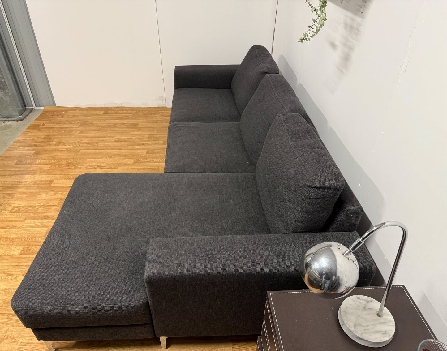 Modern Dark Grey L Shape Sofa