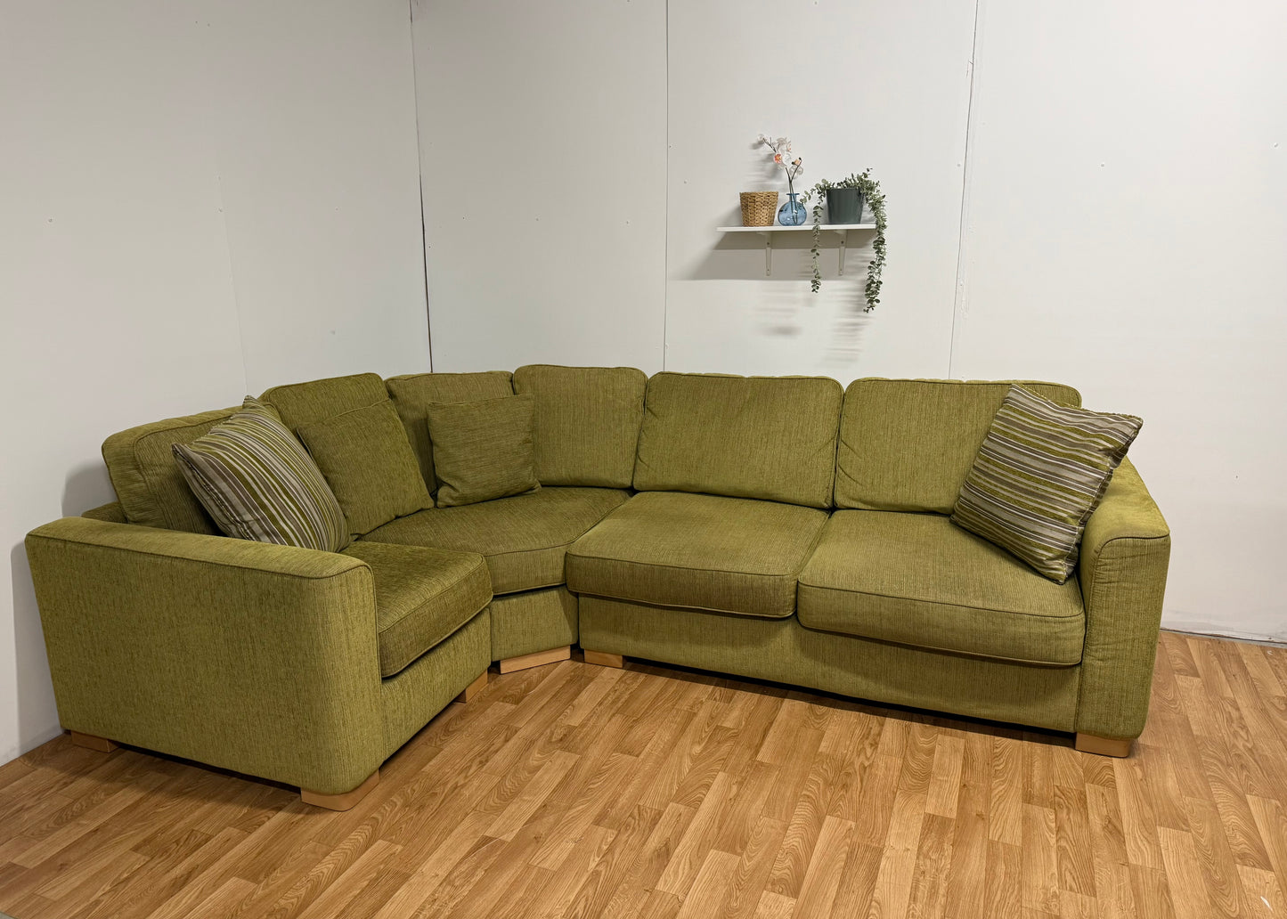 Furniture Village Olive Green Corner Sofa