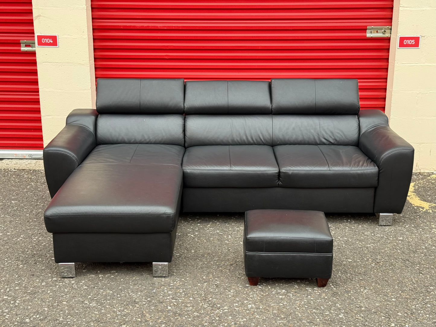 Black Leather Corner Sofa