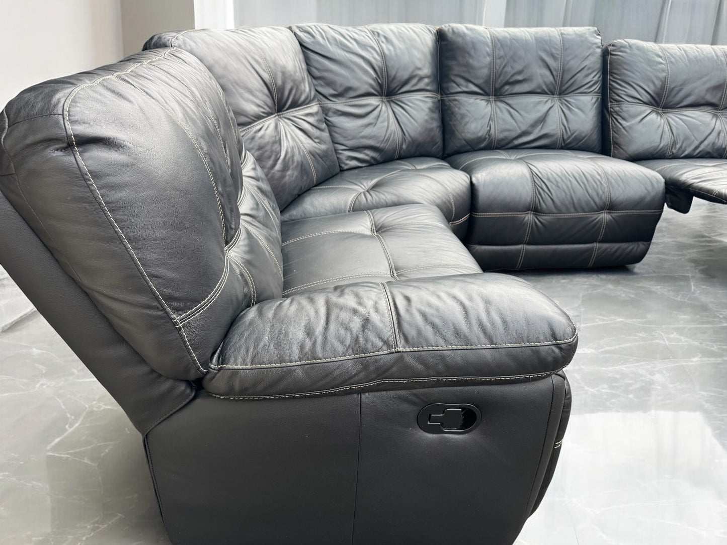 DFS Leather Recliner Sofa