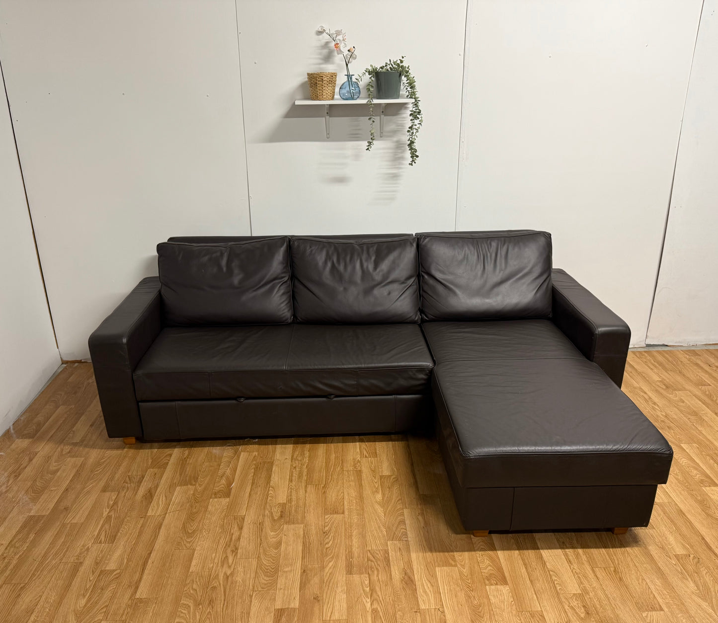 Brown Leather Corner Sofa Bed