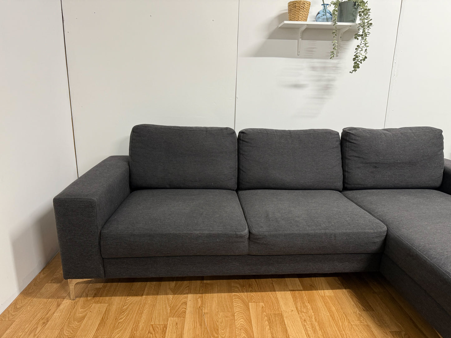 Modern Dark Grey L Shape Sofa