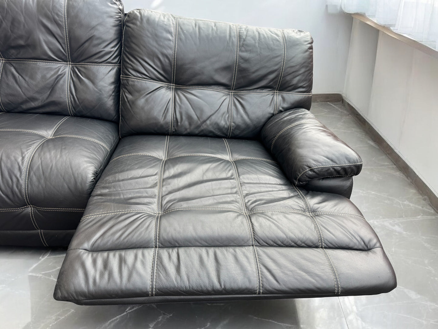 DFS Leather Recliner Sofa