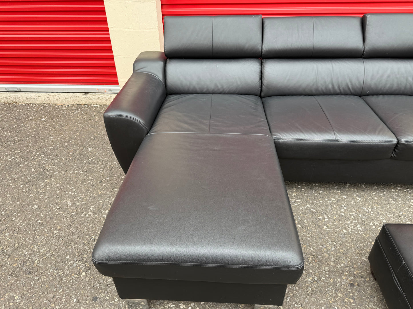 Black Leather Corner Sofa