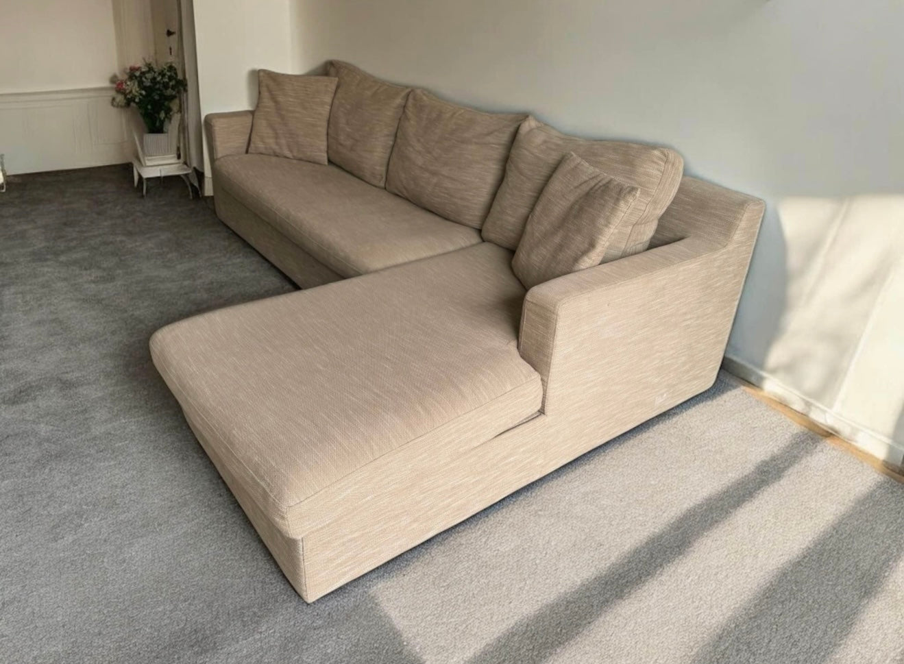 Beige Dwell Corner Sofa Bed