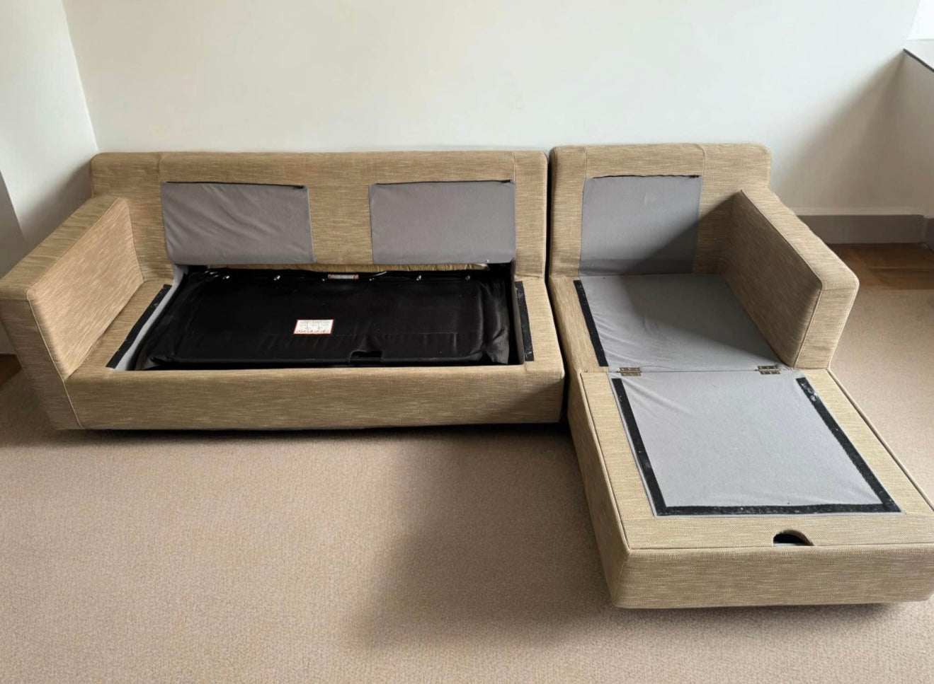 Beige Dwell Corner Sofa Bed