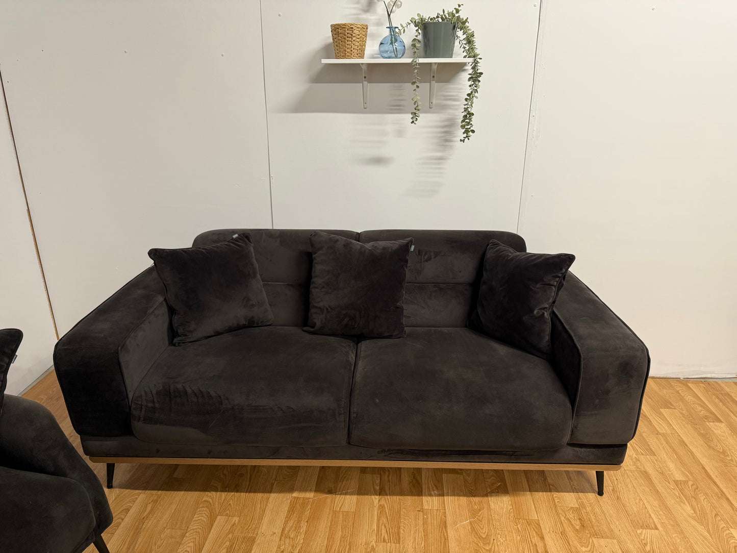 Brown Suede Sofa Set