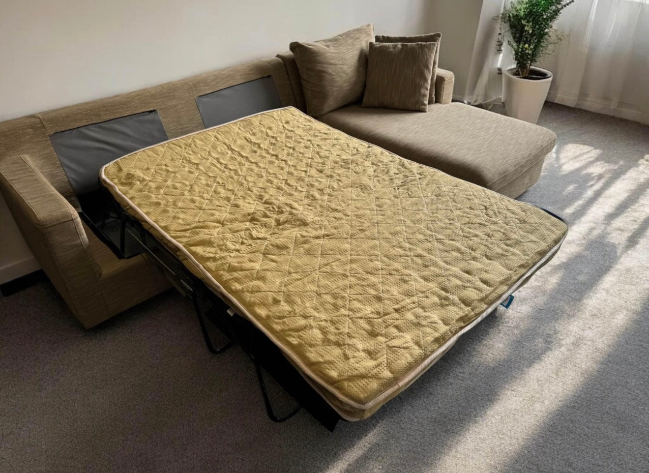 Beige Dwell Corner Sofa Bed