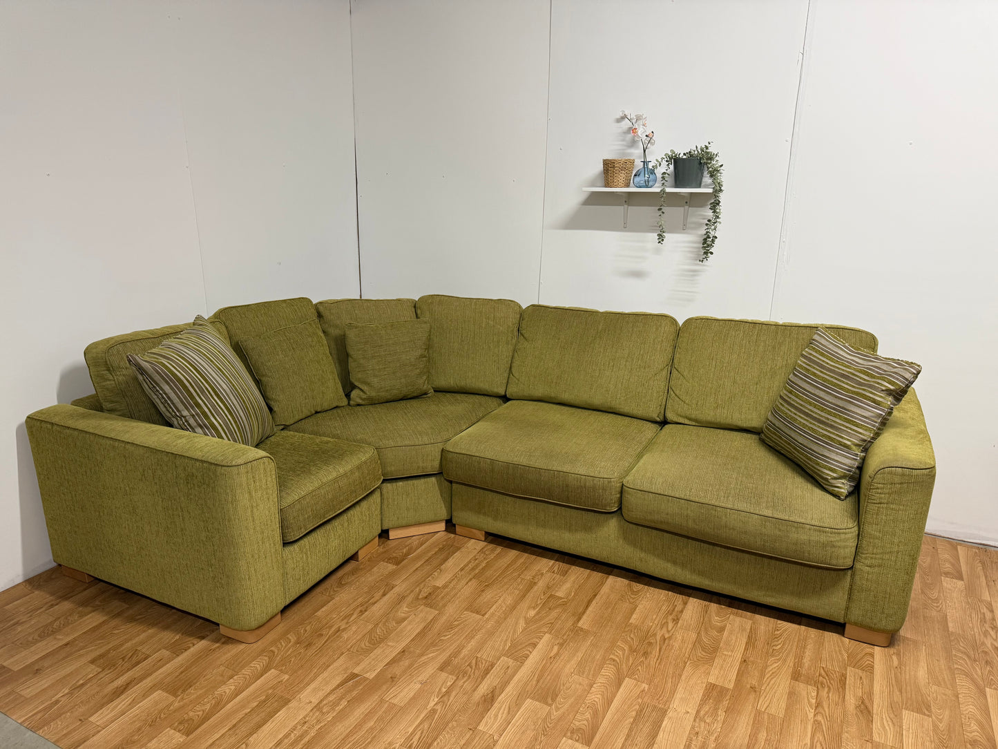 Furniture Village Olive Green Corner Sofa