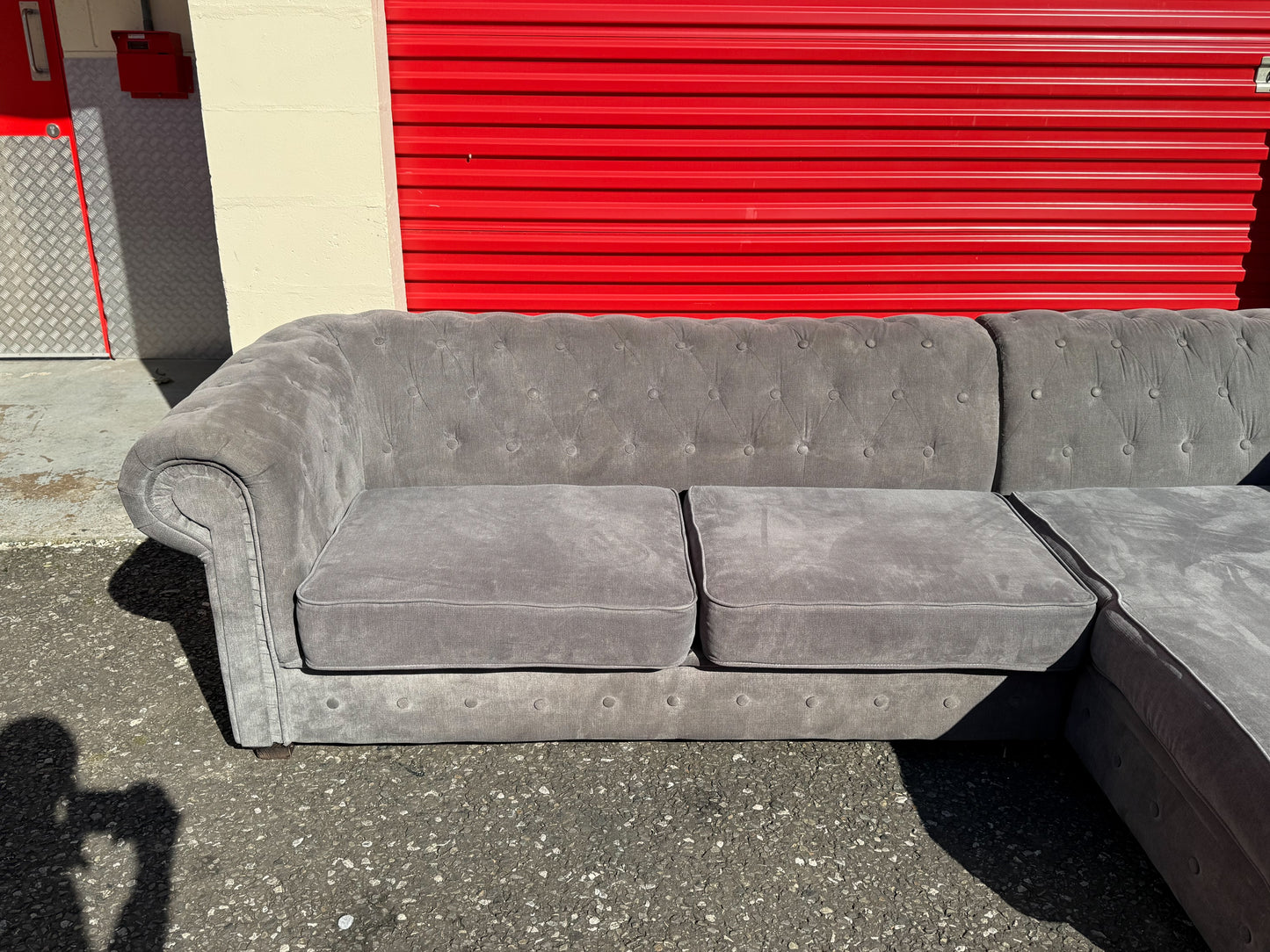 Grey Chesterfield Corner Sofa