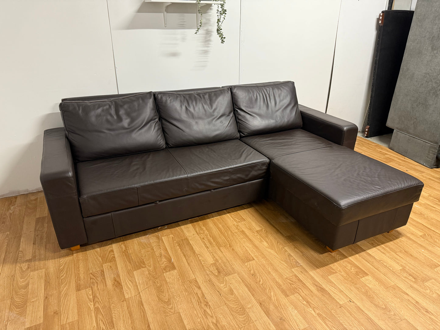 Brown Leather Corner Sofa Bed
