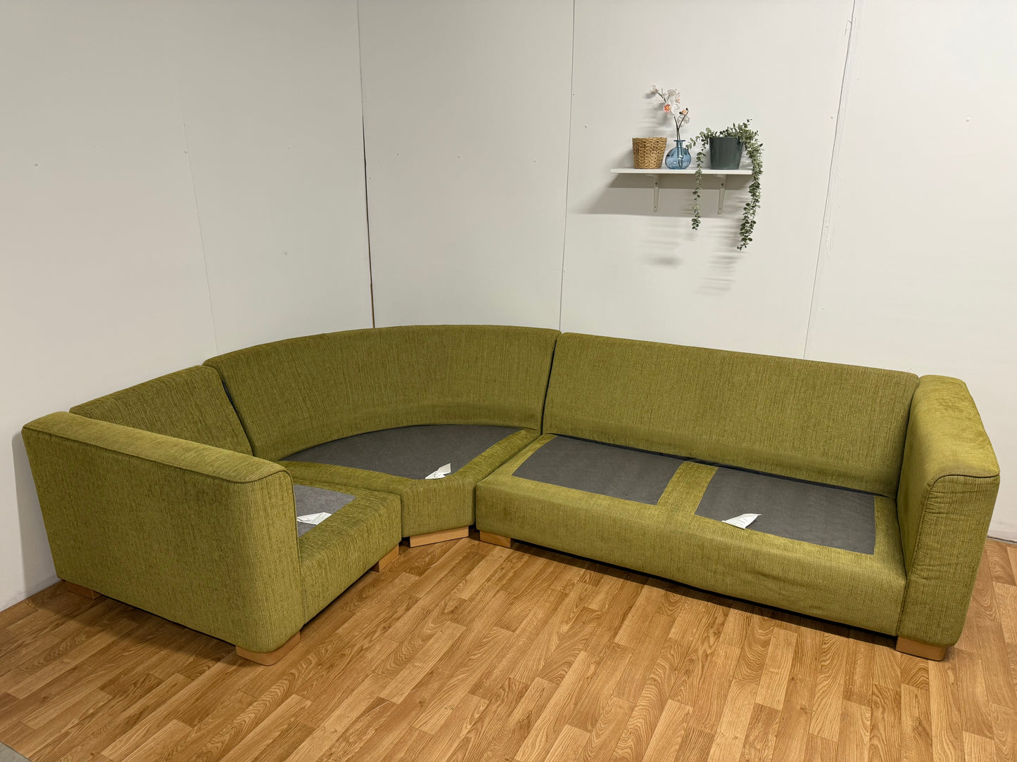 Furniture Village Olive Green Corner Sofa