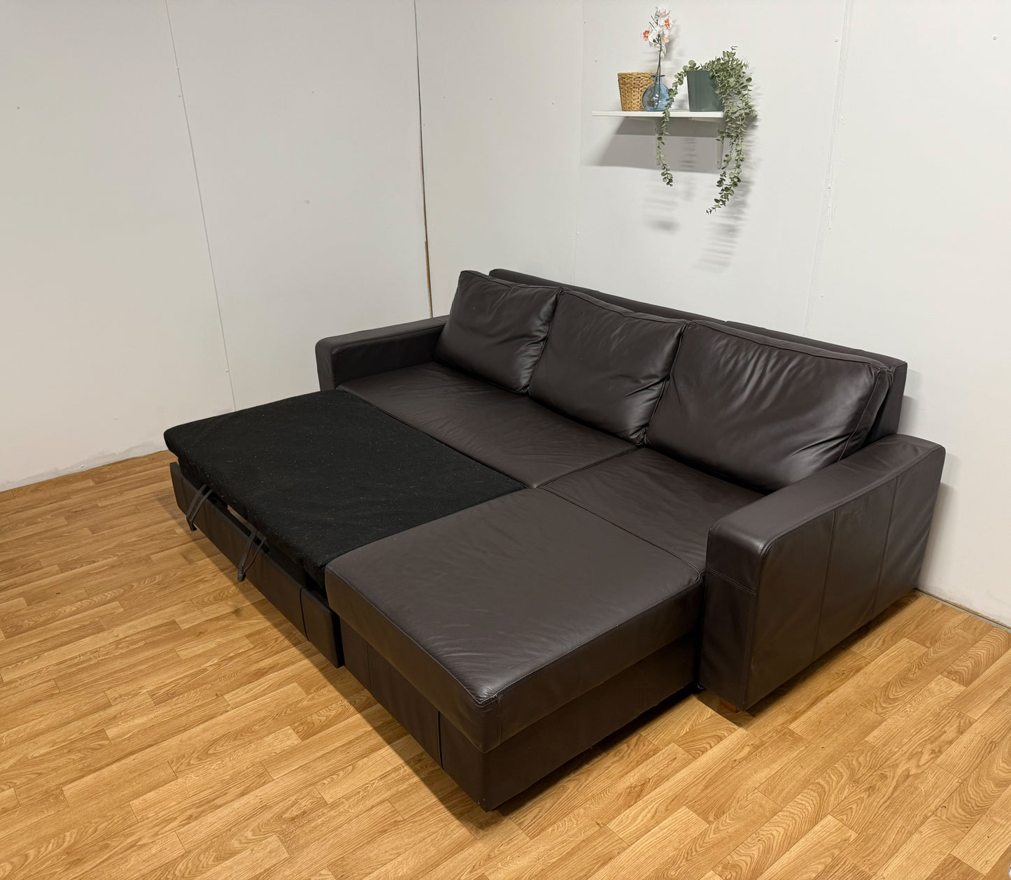 Brown Leather Corner Sofa Bed