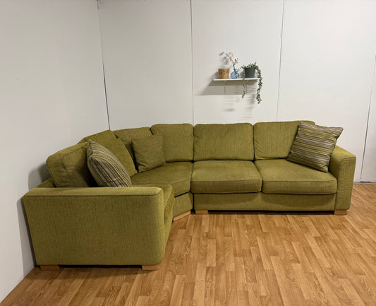 Furniture Village Olive Green Corner Sofa
