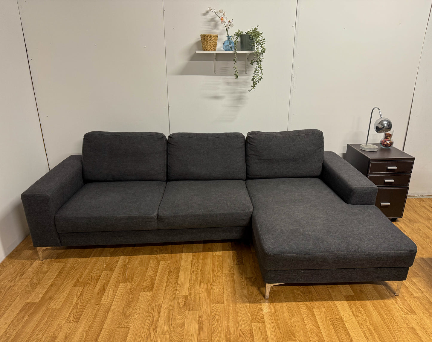 Modern Dark Grey L Shape Sofa