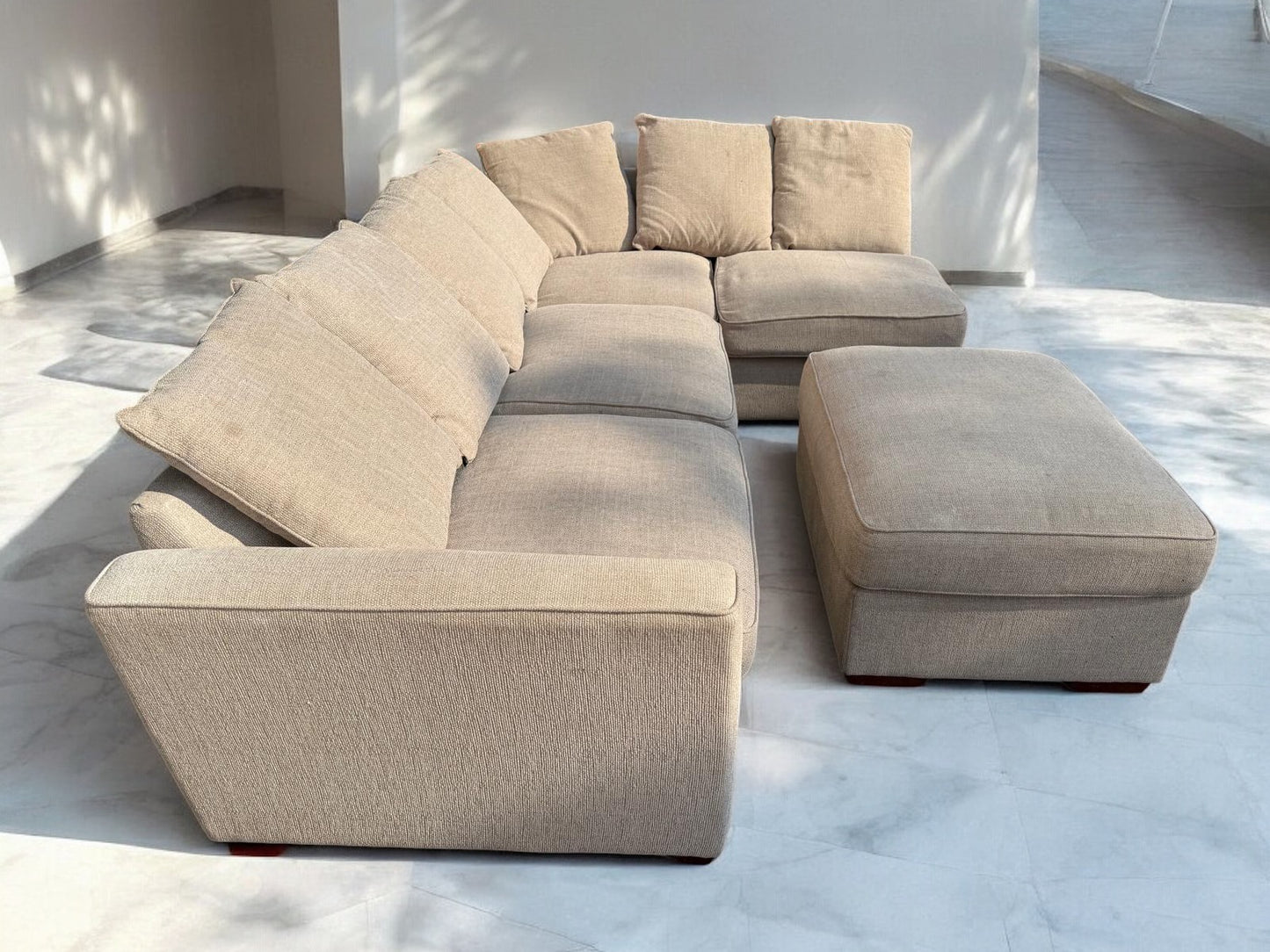 Furniture Village Corner Sofa + Stool