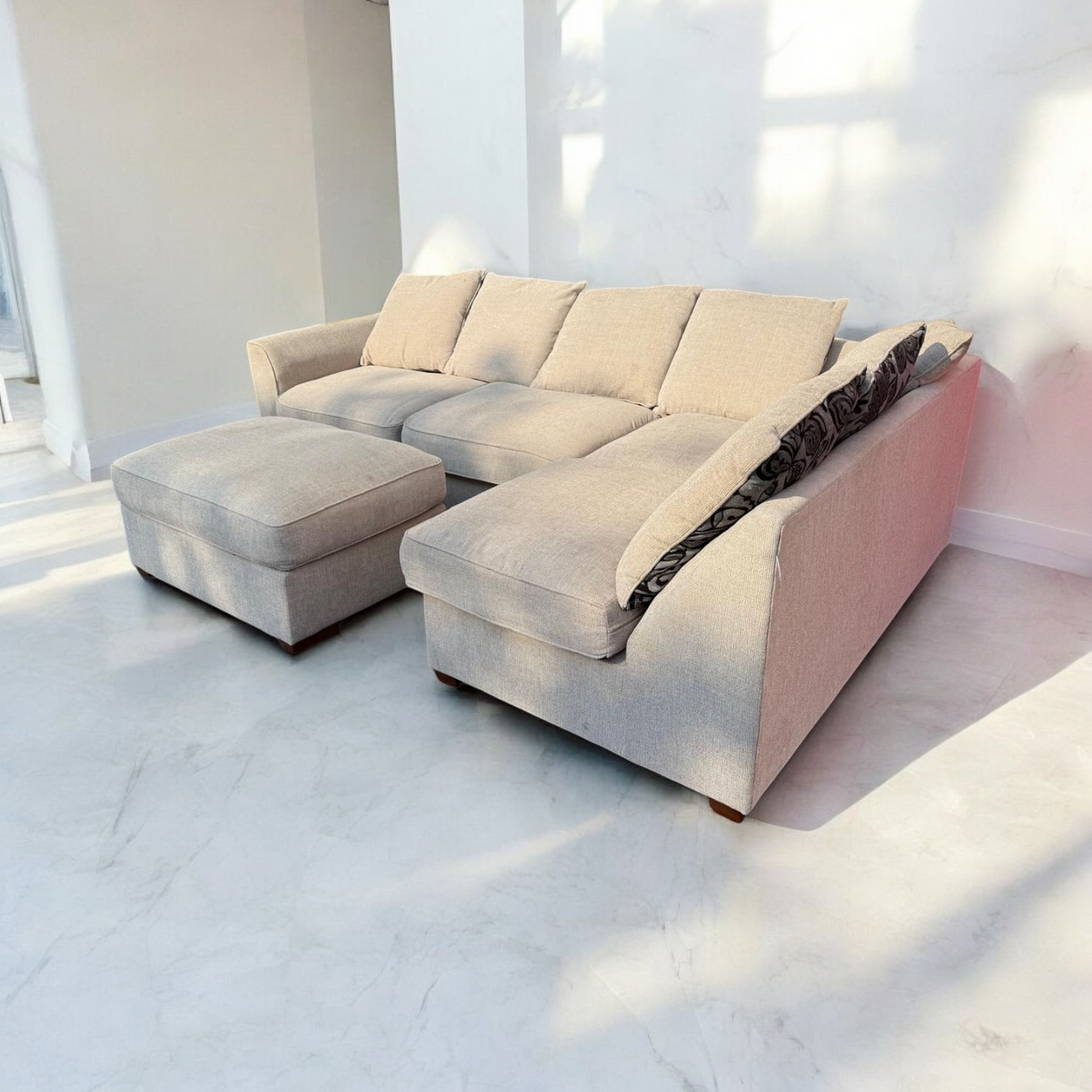 Furniture Village Corner Sofa + Stool