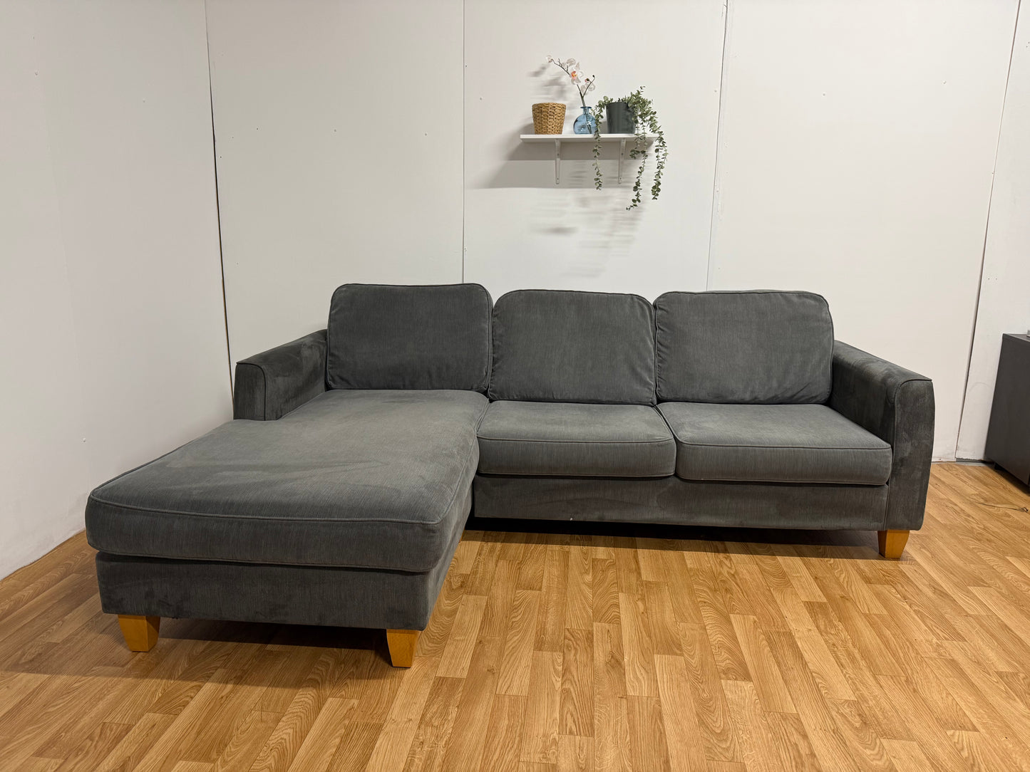 Grey Fabric Corner Sofa