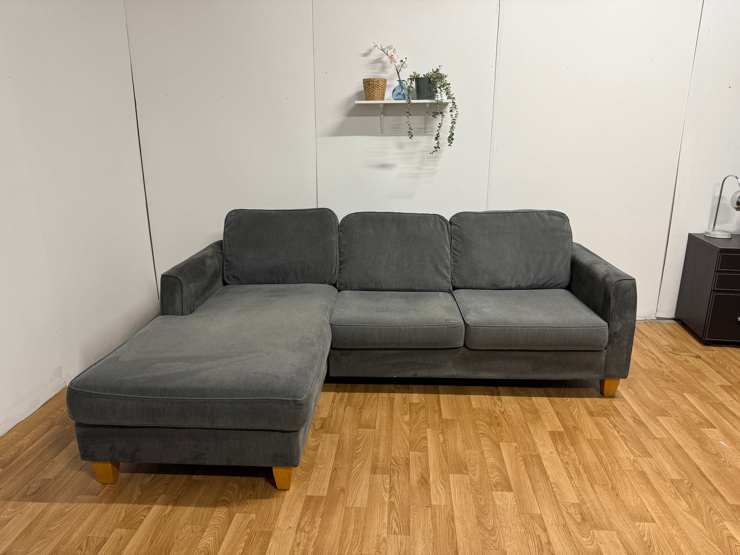 Grey Fabric Corner Sofa