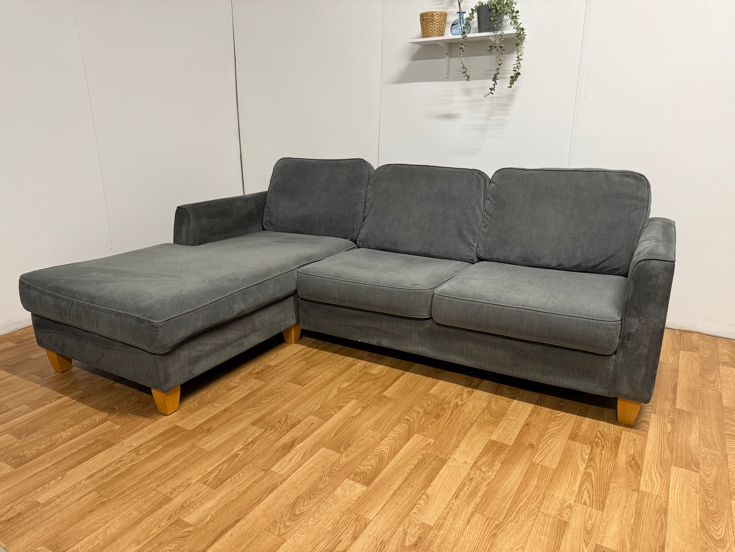 Grey Fabric Corner Sofa