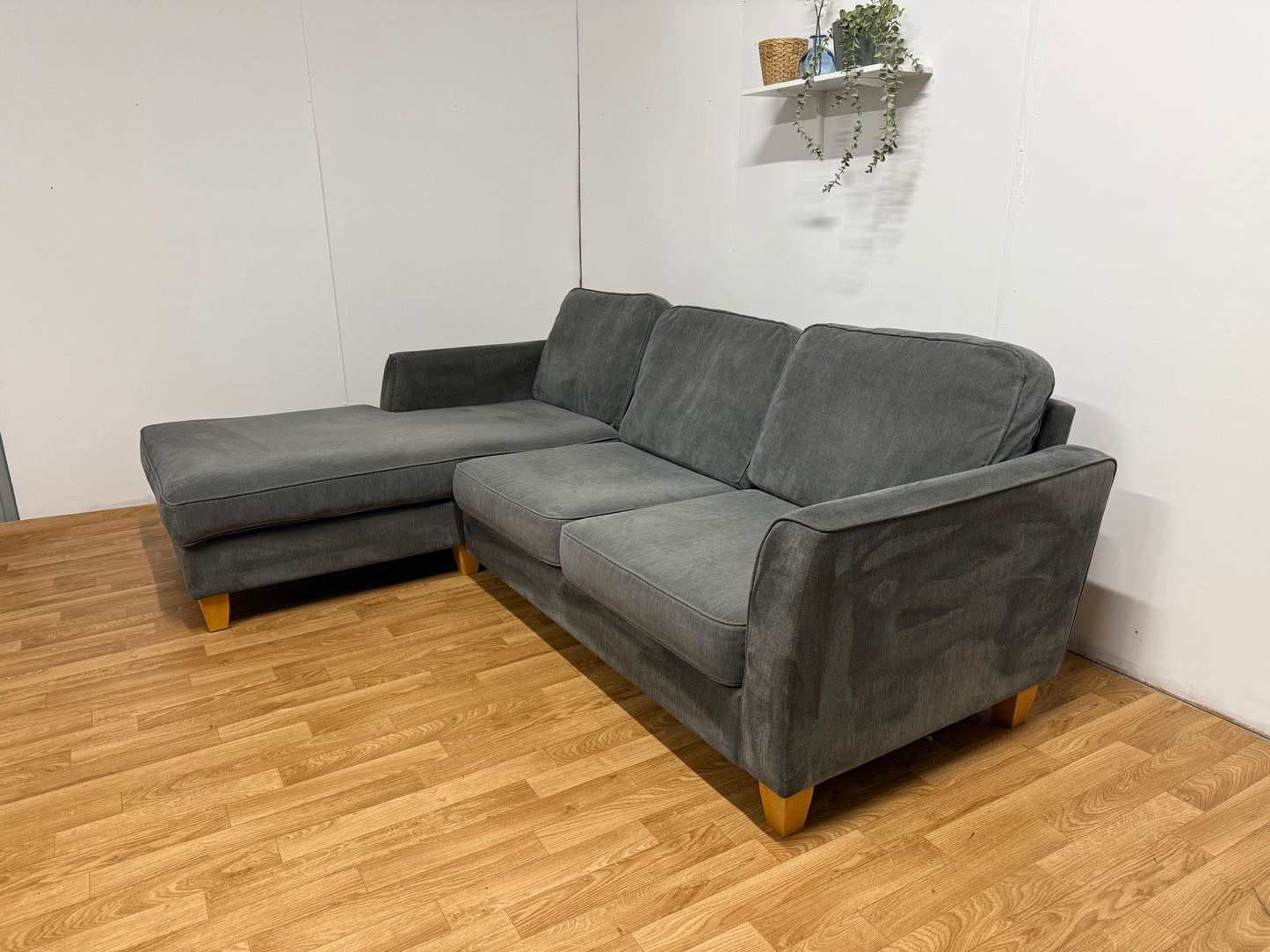 Grey Fabric Corner Sofa