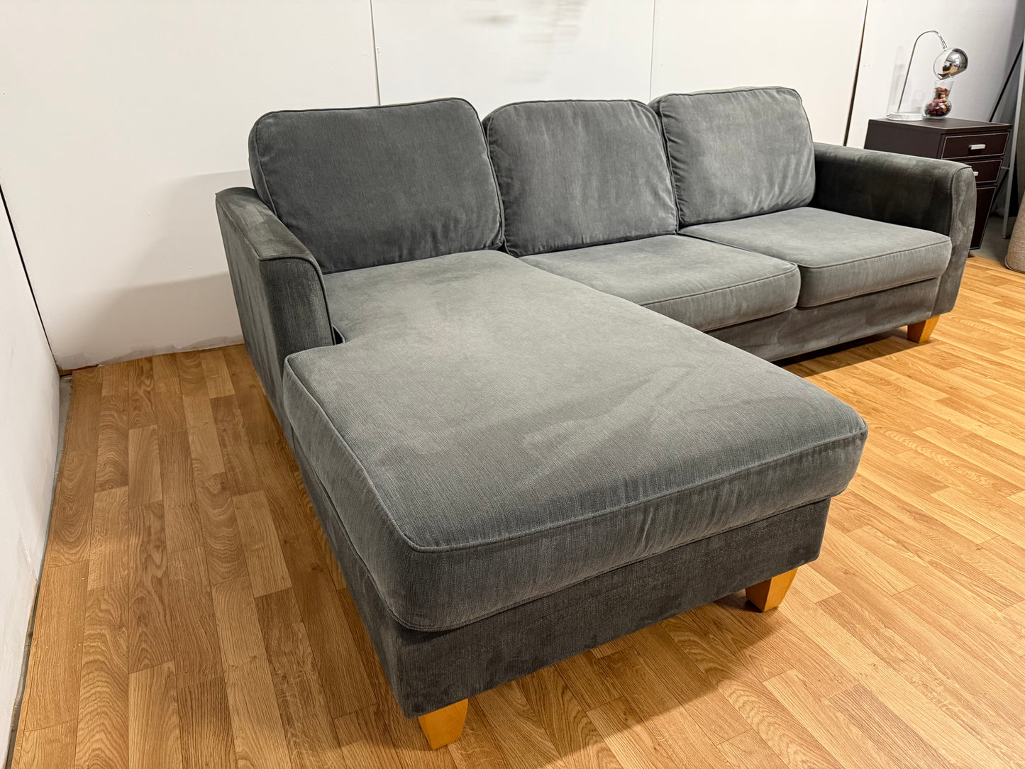 Grey Fabric Corner Sofa