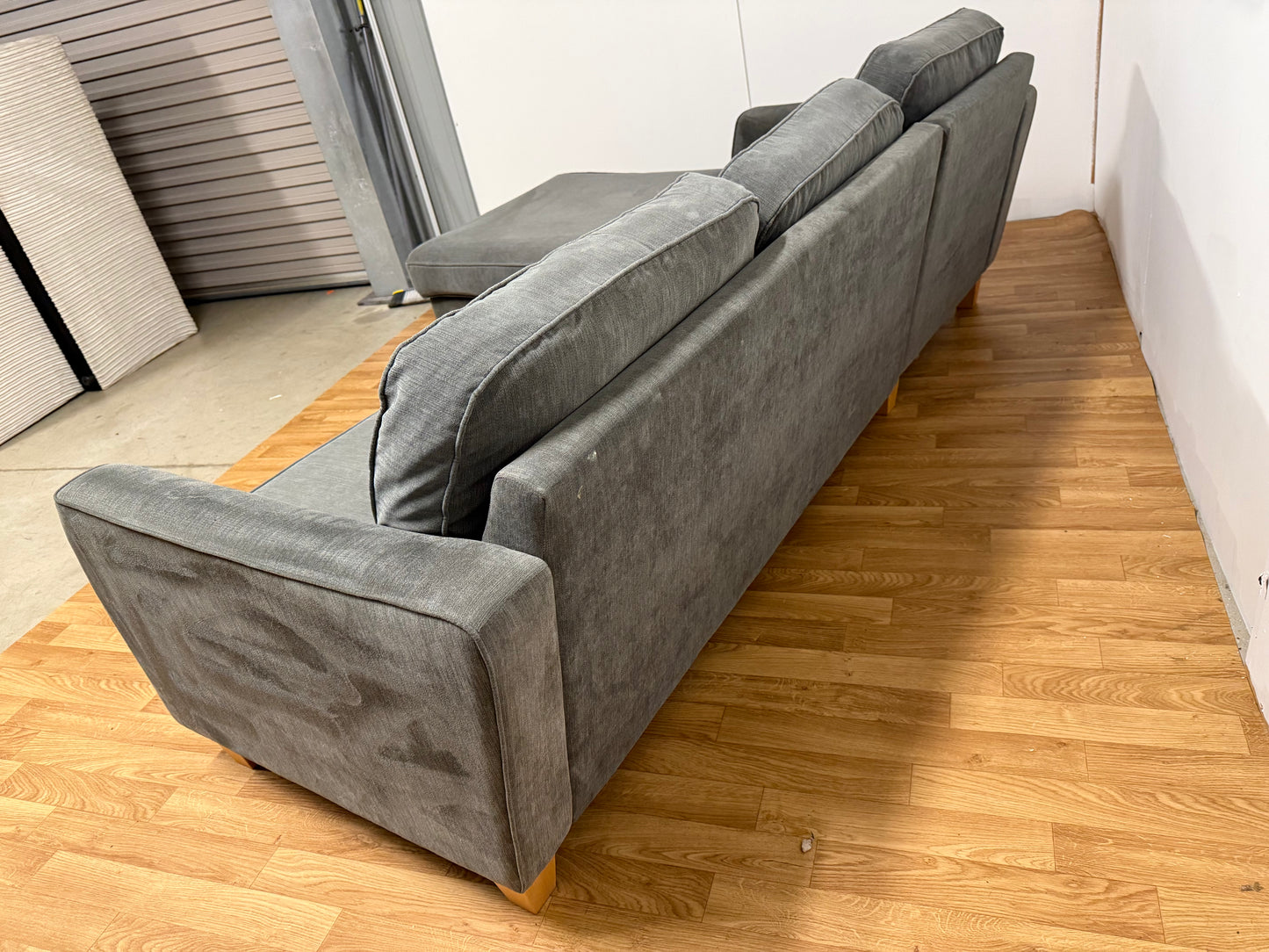 Grey Fabric Corner Sofa