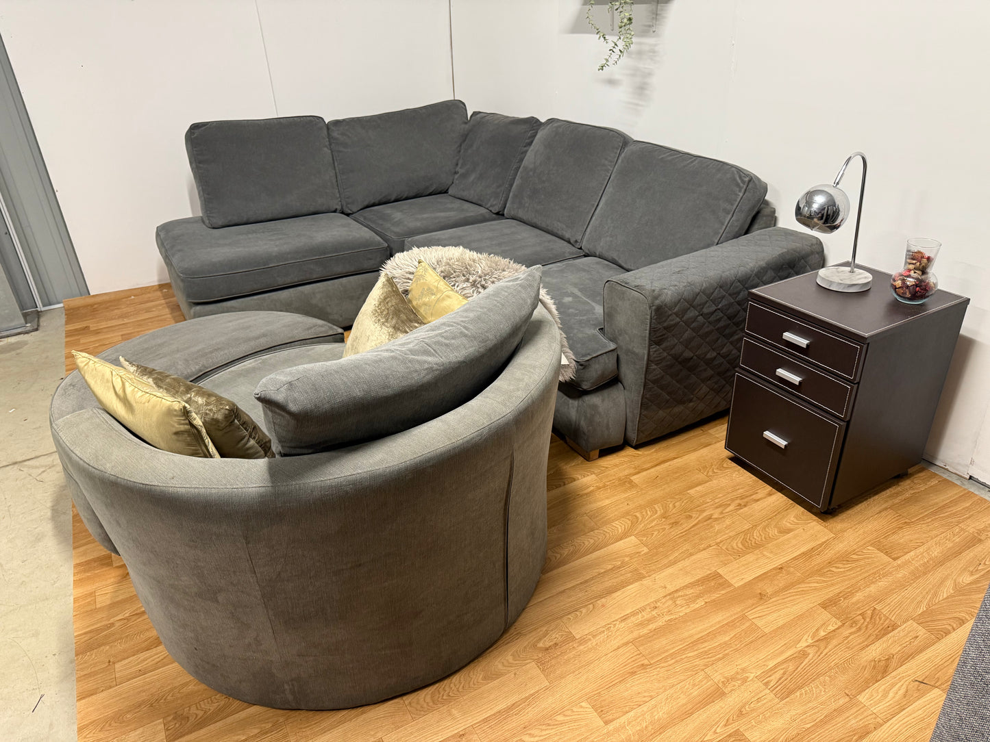 DFS 3 Piece Grey Sofa Set