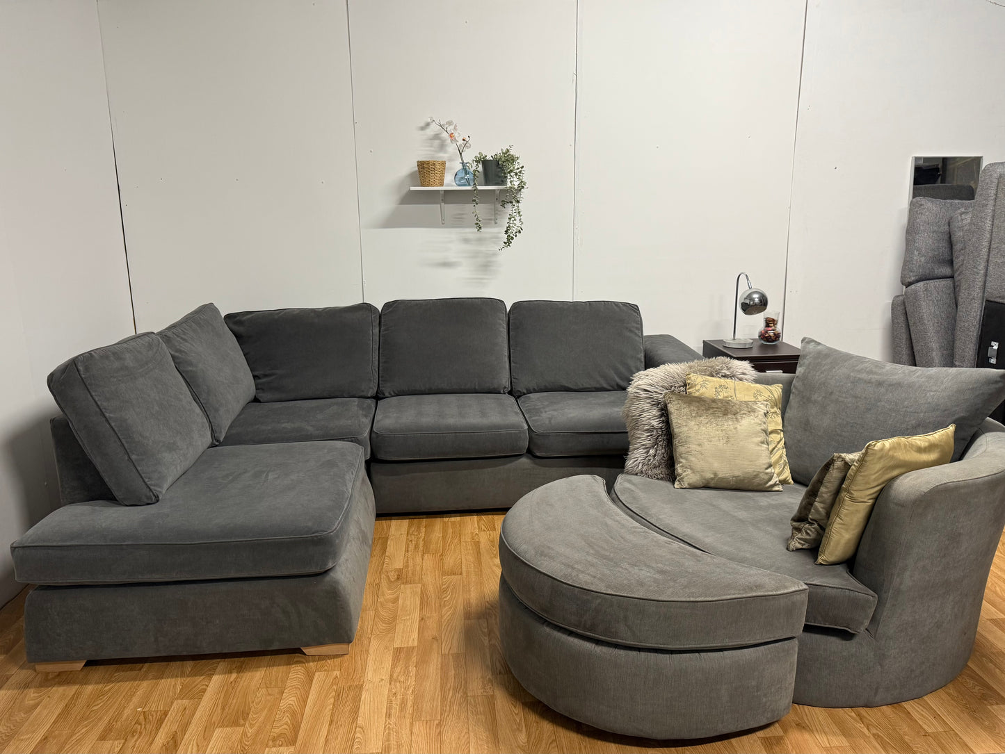 DFS 3 Piece Grey Sofa Set
