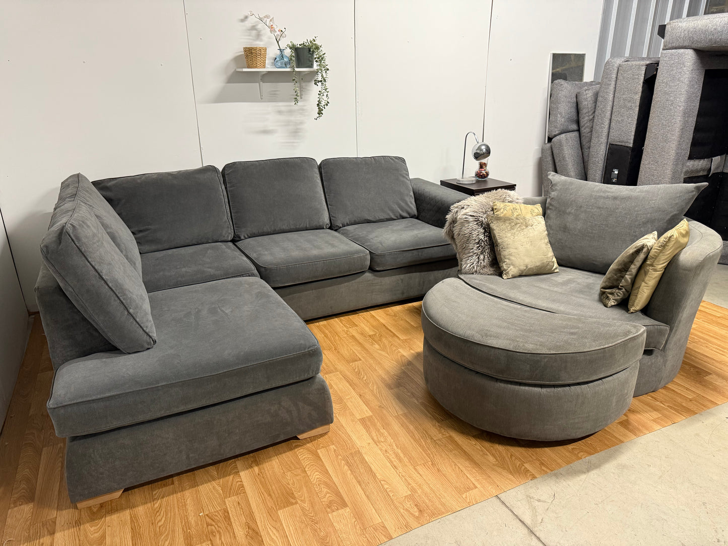 DFS 3 Piece Grey Sofa Set