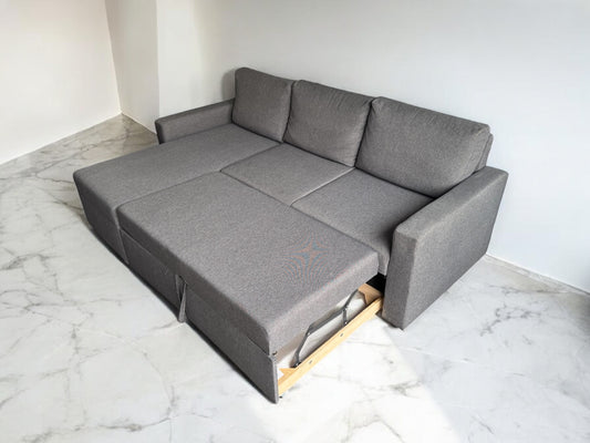 Grey L Shape Sofa Bed