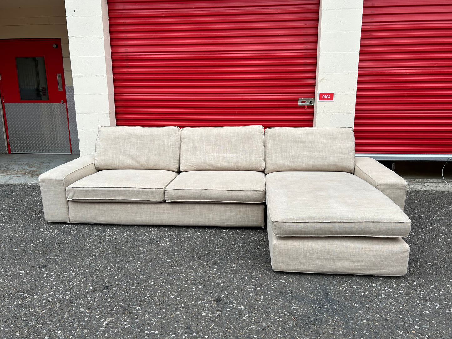 Beige Ikea Kivik L Shape Sofa